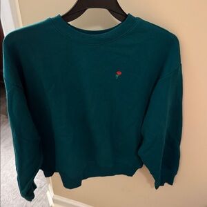 Victoria's Secret Teal Sweater with Rose Detail